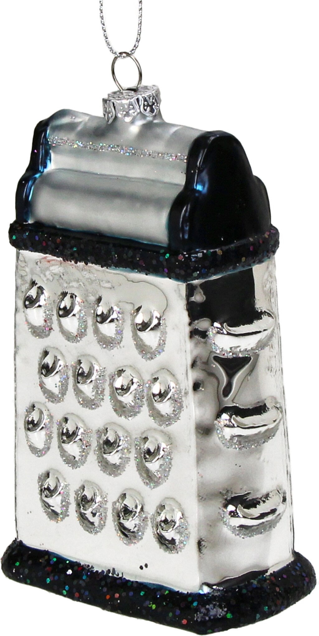 Christbaumschmuck Glas 12,7cm Küchenreibe Kugeln Weihnachtsbaum Anhänger Weihnachten Christbaumanhänger Weihnachtsbaumschmuck Silber