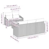 thumbnail of vidaXL 6-Teiliges Garten Sofa Set mit Kissen Hellgraues Rattan