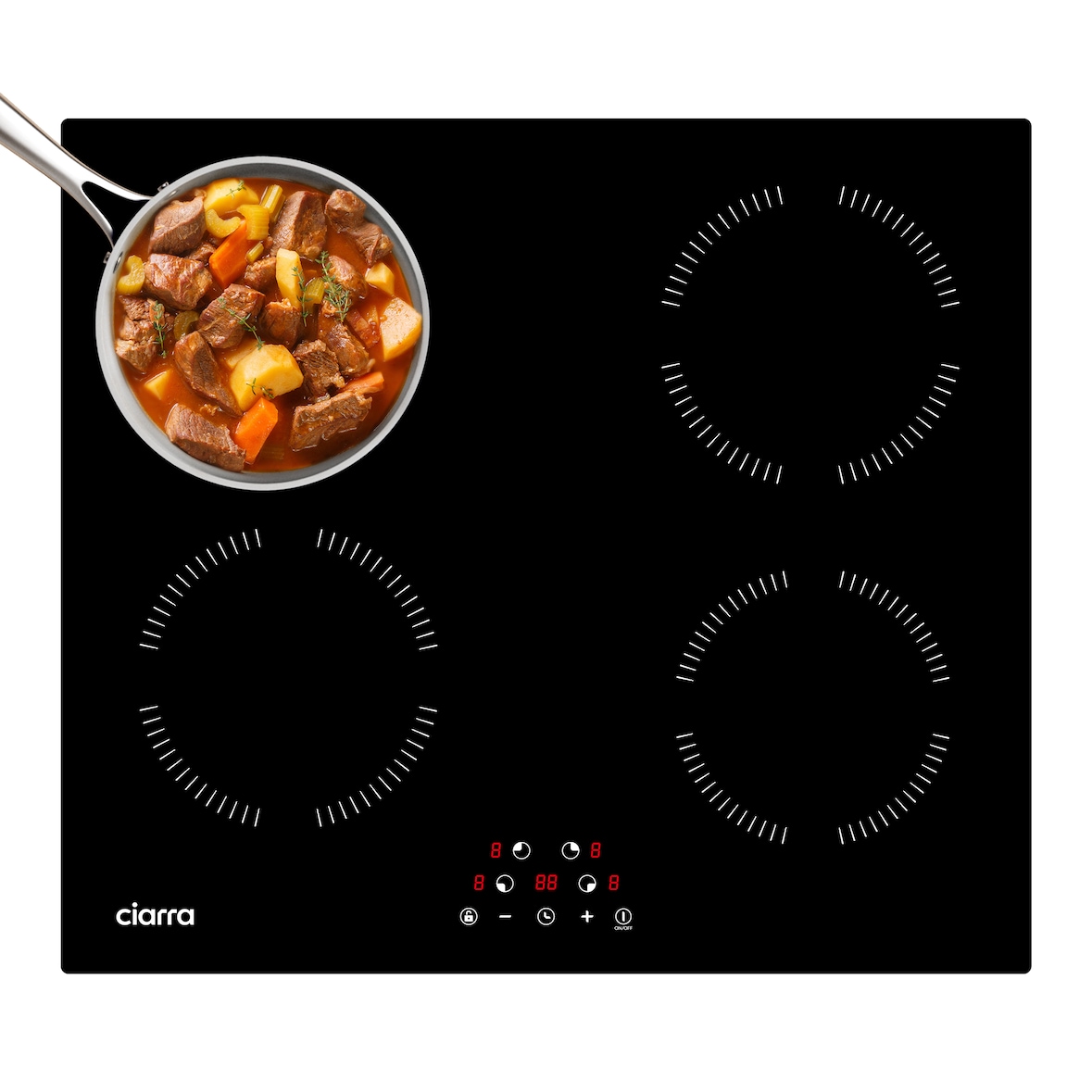 CIARRA inductiekookplaat 60cm inbouw 4 zones inbouw inductiekookplaat 6000W VM4BIH-A