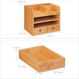 thumbnail of Relaxdays Schreibtisch Organizer, 2 Schubladen, 5 Fächer, HxBxT: 26,5 x 33 x 24 cm, Bambus-Organizer fürs Büro, natur