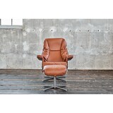 thumbnail of KAWOLA Sessel MODO Relaxsessel drehbar Leder braun mit Hocker