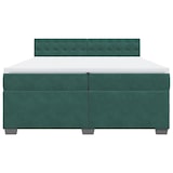 thumbnail of vidaXL Boxspringbett mit Matratze Dunkelgrün 200x200 cm Samt