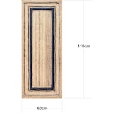 thumbnail of Alfombra de Yute Natural Trenzado Rectangular Beige con Negro 100% Hecho a Mano (60x110cm Beige/Negro)