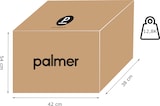 Een bruine kartonnen doos met een logo.