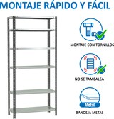 thumbnail of SimonRack Estantería Metálica con tornillos 2000x900x400 mm, 6 Alturas, 100 kg de Punto Flexión, Antracita/Blanco - Comfort