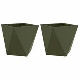 thumbnail of vidaXL Pflanzkübel 2 pcs Olive Grün 50 x 50 x 50 cm Stahl