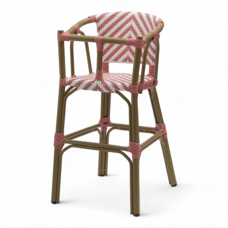 Silla alta bebé RIVOLI - Trenzado Rosa y Blanco