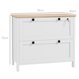 thumbnail of Cajonera de oficina mueble archivador con 2 cajones 2 barras colgantes cerradura y 2 llaves para tamaño A4 79x40x72 cm blanco y roble