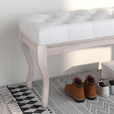 thumbnail of Taburete pie de cama banco para pie de cama con pies de madera y asiento acolchado carga 120 kg banqueta de dormitorio para entrada 110x37x49 cm