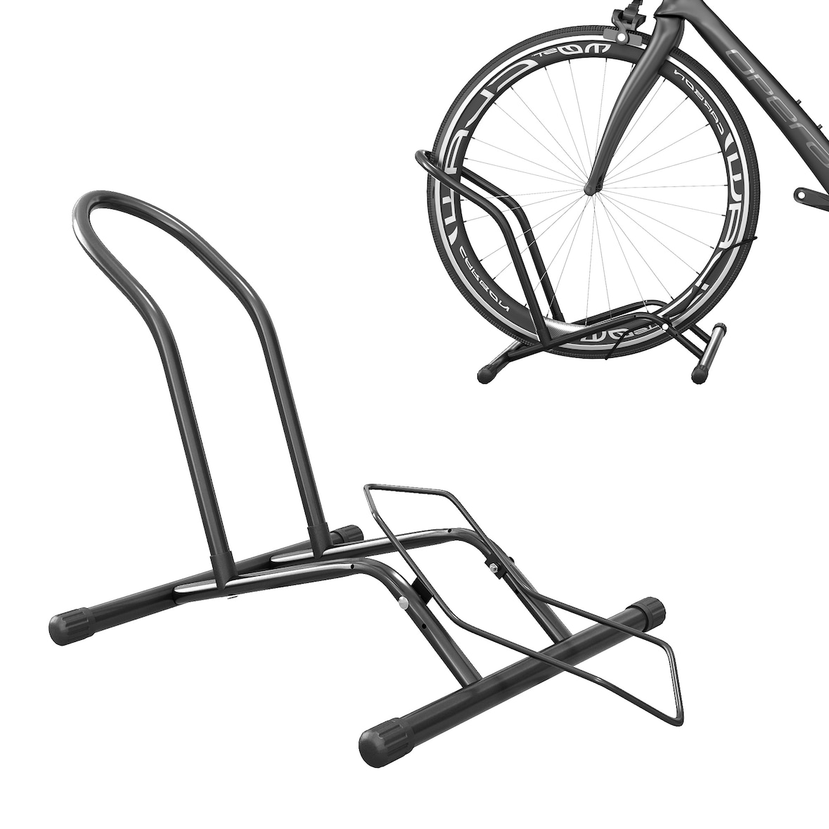Estacionamento para Bicicletas Suporte para Bicicletas de Aço para Interior e Exterior 59x41x38 cm Preto