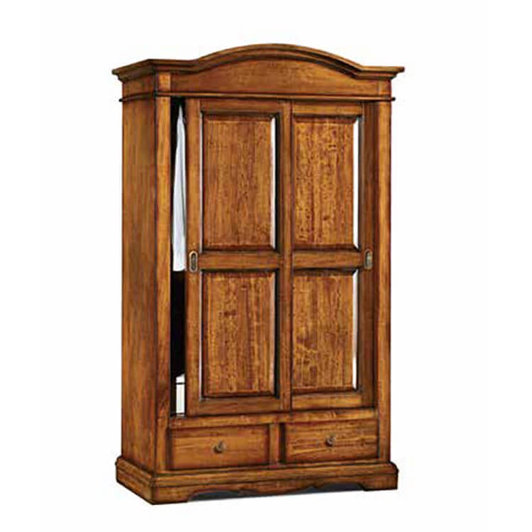 ZENITH armadio due ante in legno massiccio tinta noce cm 122 x 59 x 200 h colore Tinta noce