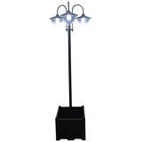 thumbnail of Farol Solar de Jardín con 18 Luces LED Blanca Fría 6000K Impermeable IP44 Sensor de Noche Base de Maceta Farola Exterior para Terraza 60x55x189cm
