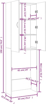 thumbnail of vidaXL Waschmaschinenschrank Sonoma-Eiche 64x25,5x190 cm