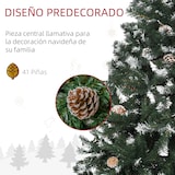 thumbnail of HOMCOM árbol de Navidad artificial 150 cm con nieve con 676 ramas 41 piñas hojas de plástico base de soporte metálica y plegable para interiores verde