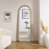 thumbnail of SalesFever Spiegel mit Kunstfell | abgerundeter Rahmen | MDF & Spiegelglas | B 60 x T 3 x H 160 cm | Champagner – Klarglas