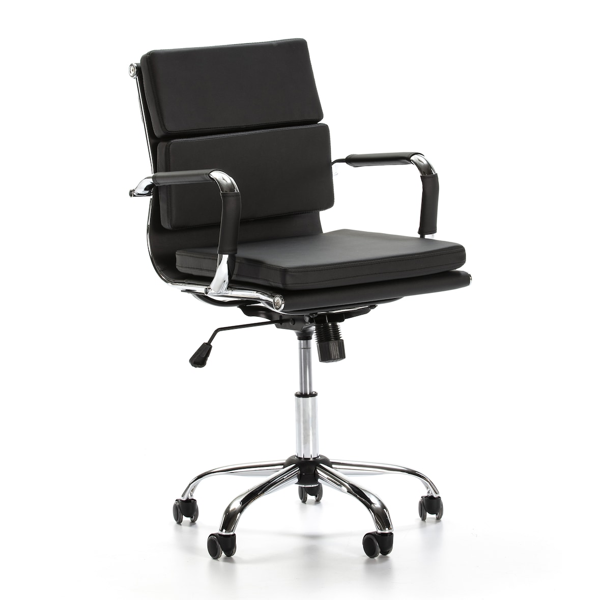 Sillón de Oficina Fenix reclinable Negro, Piel sintética, Altura Ajustable, Diseño ergonómico
