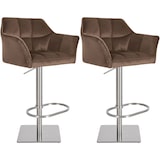 thumbnail of 2er Set Barhocker Damaso Samtbezug braun/Edelstahl