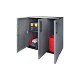 thumbnail of Mobiletto portaoggetti per officina e garage - Mobile basso con 3 ante e 1 ripiano regolabile Polipropilene 102x37h84 cm Portata 20 kg