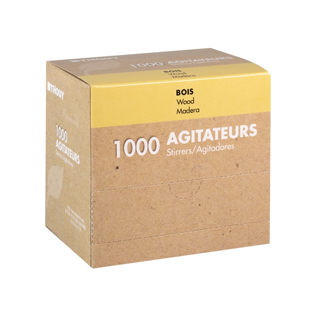 Agitateurs en bois 11 cm en boite distributrice par 1000