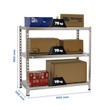 thumbnail of SimonRack Estanterias Almacenaje, 90x80x30 cm, Estanteria Metalica, 3 Alturas, 70 kg de Punto Flexión, Acero Galvanizado, Galvanizado - Ecoclick