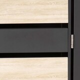 thumbnail of Décoshop26 - Abri poubelle avec bac à plantes porte verrouillable 125 x 68 x 80 cm métal aspect bois de hêtre anthracite 04_0005704