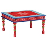 thumbnail of Table basse rouge bois de manguier massif peint à la main Modèle Floriane Moderne