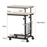 thumbnail of COSTWAY Mesa auxiliar con ruedas, mesa para ordenador portátil, altura ajustable, con cesta de almacenamiento, mesa para sofá