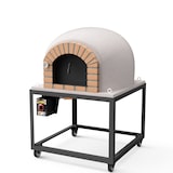 thumbnail of MF - Holzbackofen für den Außenbereich Modell STROMBOLI (Weiß - 100 x 100 x 157 cm) – Isoliert mit Kork und 3 Keramikmatten