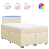 thumbnail of vidaXL Boxspringbett mit Matratze Creme 120x190 cm Stoff