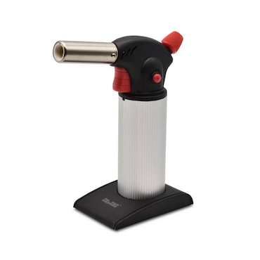 Torcia Da Cucina A Fiamma Regolabile Con Accensione A Pulsante - Rosso - Per Creme Brulee, Caramellare, Cocktail - Compatibile Con Bombola Butano