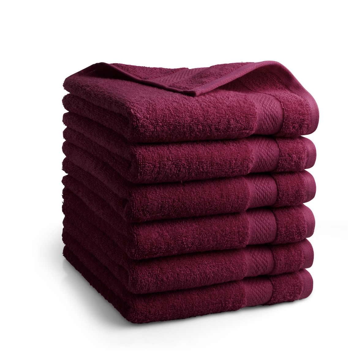 DoubleDry Handdoeken 6 st 50x100 cm - 100% katoen 500 g/m2 - bordeaux rood