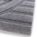 thumbnail of Tapis rectangulaire à poils ras motif contemporain gris 160 x 230 cm - Oviala