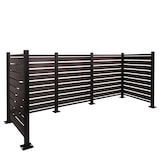 thumbnail of Recinzione per cassonetti in alluminio HWC-K57, rivestimento per cassonetti, effetto legno, estensibile 130x300x110cm ~ antracite