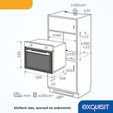 thumbnail of Exquisit Einbaubackofen EBE76-9-H-020 weiss | Energieeffizienzklasse A | 75,6 l Garraum | Einbaubackofen 60 cm