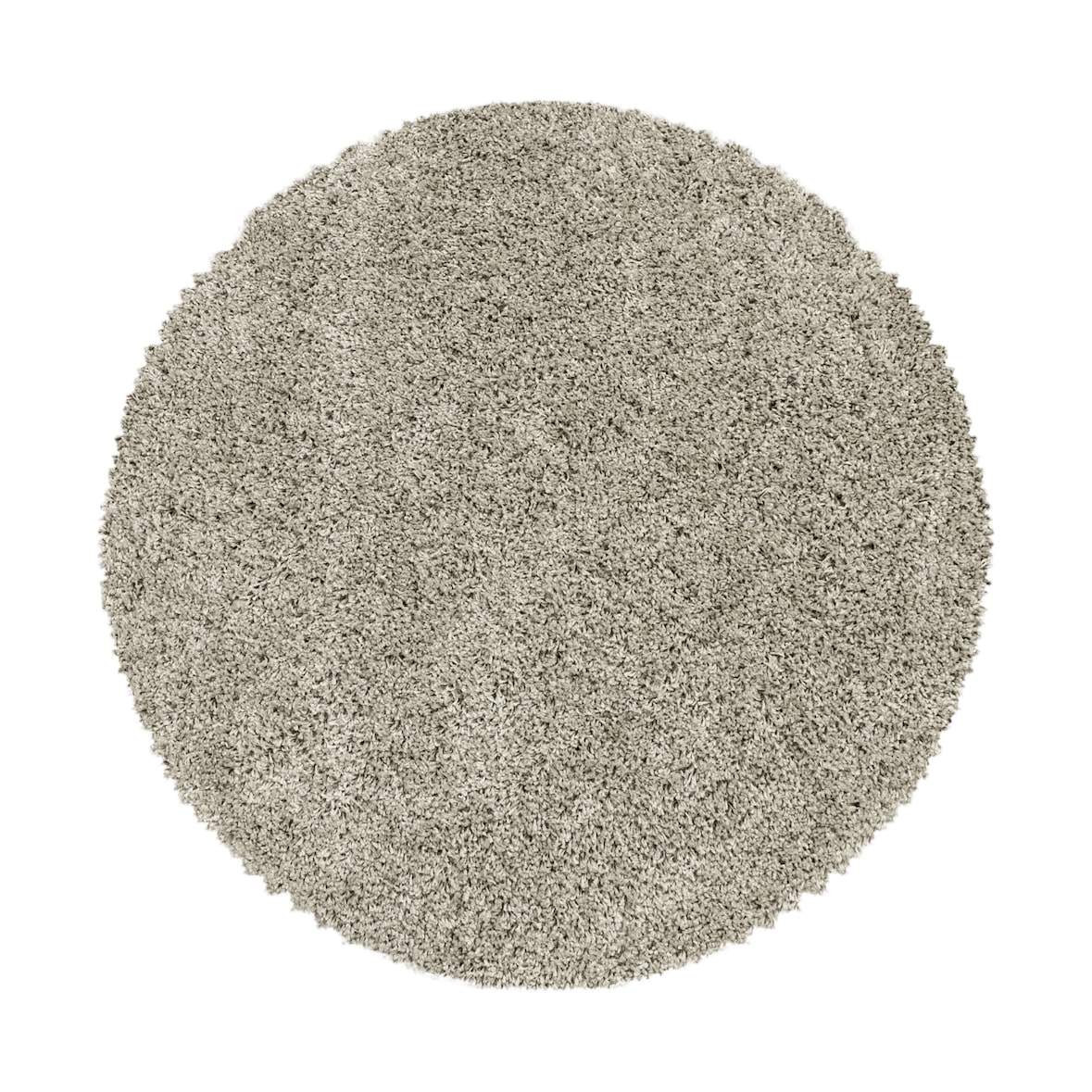 Teppich Hochflor Langflor Uni Kuschelig Waschbar Strapazierfähig Wohnzimmer Schlafzimmer Rund Natur 160x160 cm – SPREE von Kadima Design