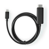 thumbnail of Nedis USB-C Adapter - USB 3.2 Gen 1 - USB-C Stecker - HDMI Stecker - 4K@60Hz - 1.00 m - Rund - Vernickelt - PVC - Schwarz - Label