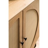 thumbnail of Sideboard 80x103x39 cm Highboard Eiche-Dekor mit Rattan Geflecht Modern, Hoher Kommodenschrank, Standschrank mit 2 Türen, Kommode Anrichte