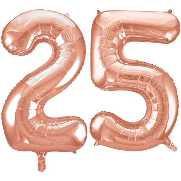 XL Folienballon roségold Zahl 25