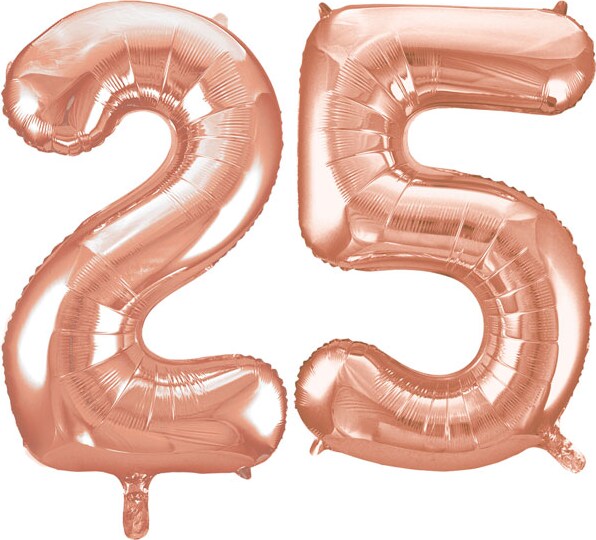 XL Folienballon roségold Zahl 25