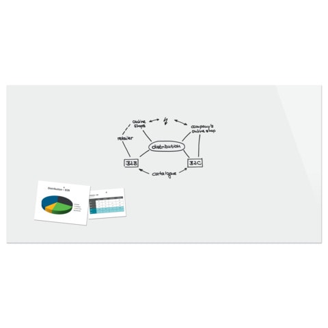 Glas-Magnettafel Be!Board, 240x120cm, weiß