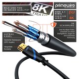 thumbnail of Primewire 8k HDMI Kabel 2.1 - 8K @ 120Hz 4K @ 240Hz mit DSC, 48 Gbit/s, HDMI 2.0a 2.0b, 3D, Highspeed Ethernet, HDTV UHD II, HDR-10+ eARC VRR - 0,5 m