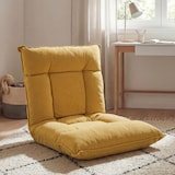 thumbnail of Bodensessel HWC-N44, Relaxsessel Bodenkissen Bodensofa Klappsessel 6 Relaxpositionen, stabiles Gestell Samt ~ gelb