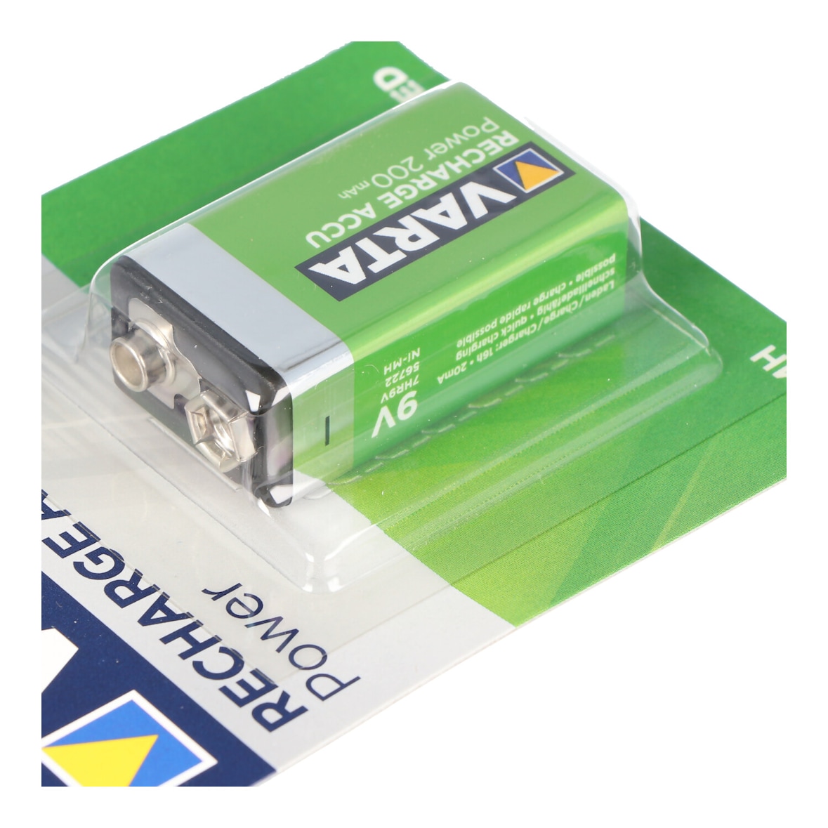 Bateria recarregável Varta 9v 200mah 1ª.