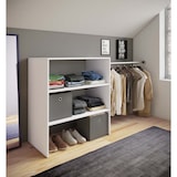 thumbnail of Dacho1 Kleiderschrank Regal mit 1x Kleiderstange 3 Ablagen weiß.