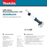 thumbnail of Makita Akku-Lampe DML806 DEADML806 LED-Arbeitsleuchte ohne Akku/Ladegerät