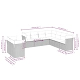 thumbnail of vidaXL 9-tlg. Garten-Sofagarnitur mit Kissen Braun Poly Rattan