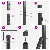 thumbnail of vidaXL Zaunpfosten Grau 50 x 1,2 m (19 x 19 mm Netz) Stahl und PVC