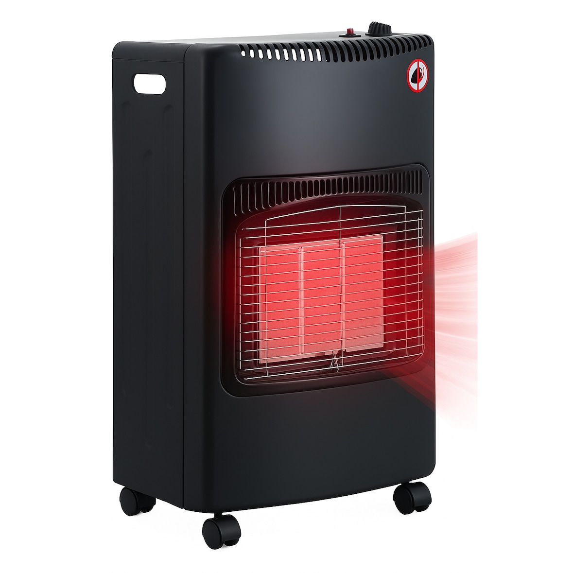 Stufa a Gas GPL 4,2 kW 3 Livelli Pannelli Infrarossi Accensione Piezoelettrica CE Sicurezza ODS Antiribaltamento Ruote Adatta fino 60m³ Bombole 15 kg