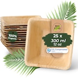 thumbnail of BIOZOYG 25 Stück quadratische Einwegschalen Palmblattschalen 300ml für Partys, umweltfreundliches Biogeschirr, Einmalgeschirr, biologisch abbaubar