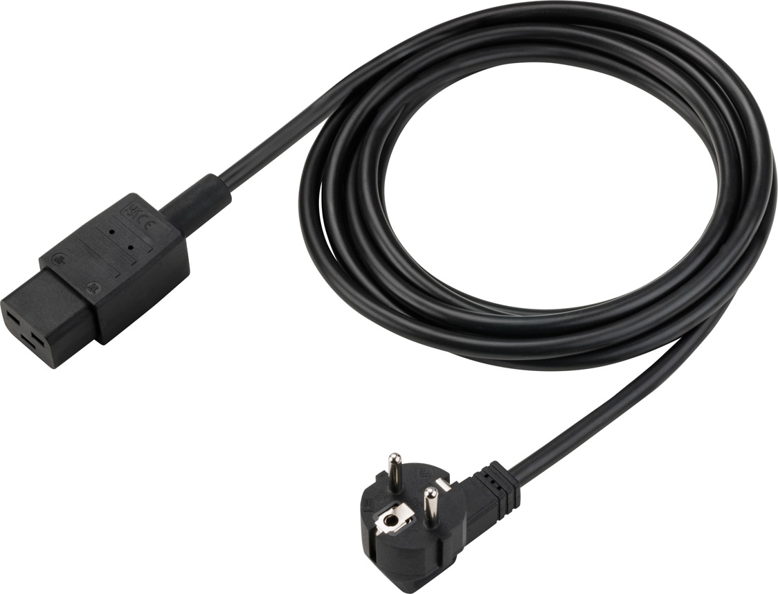 BACHMANN Netzkabel Schutzkontakt - IEC320-C19 16A/250V, unverpackt, schwarz, 3 m
